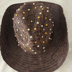 Studded Brown Western Hat
